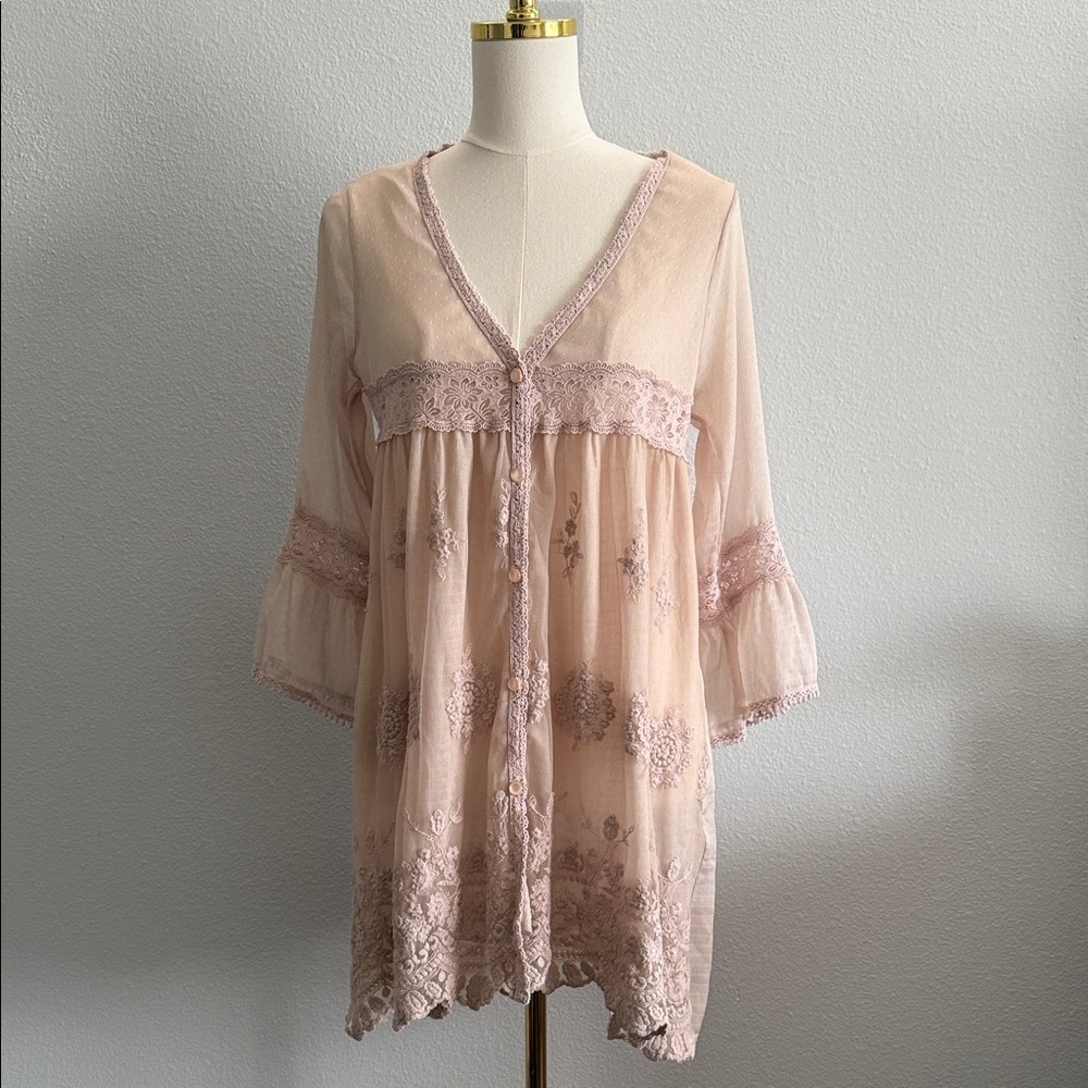 JSK London Vintage-Inspired Sheer Babydoll Dress